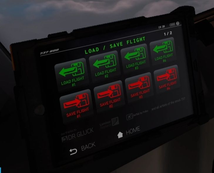 Load/Save Flight feature of Zibo 738